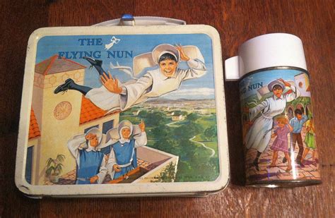 the flying nun old metal lunch boxes value|C.1968 Aladdin The Flying Nun Lunch Box & Thermos .